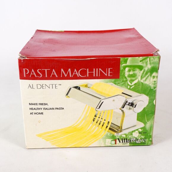 Villaware Al Dente Pasta Maker Spaghetti Machine 7 Levels Thickness Metal Chrome - Picture 11 of 16